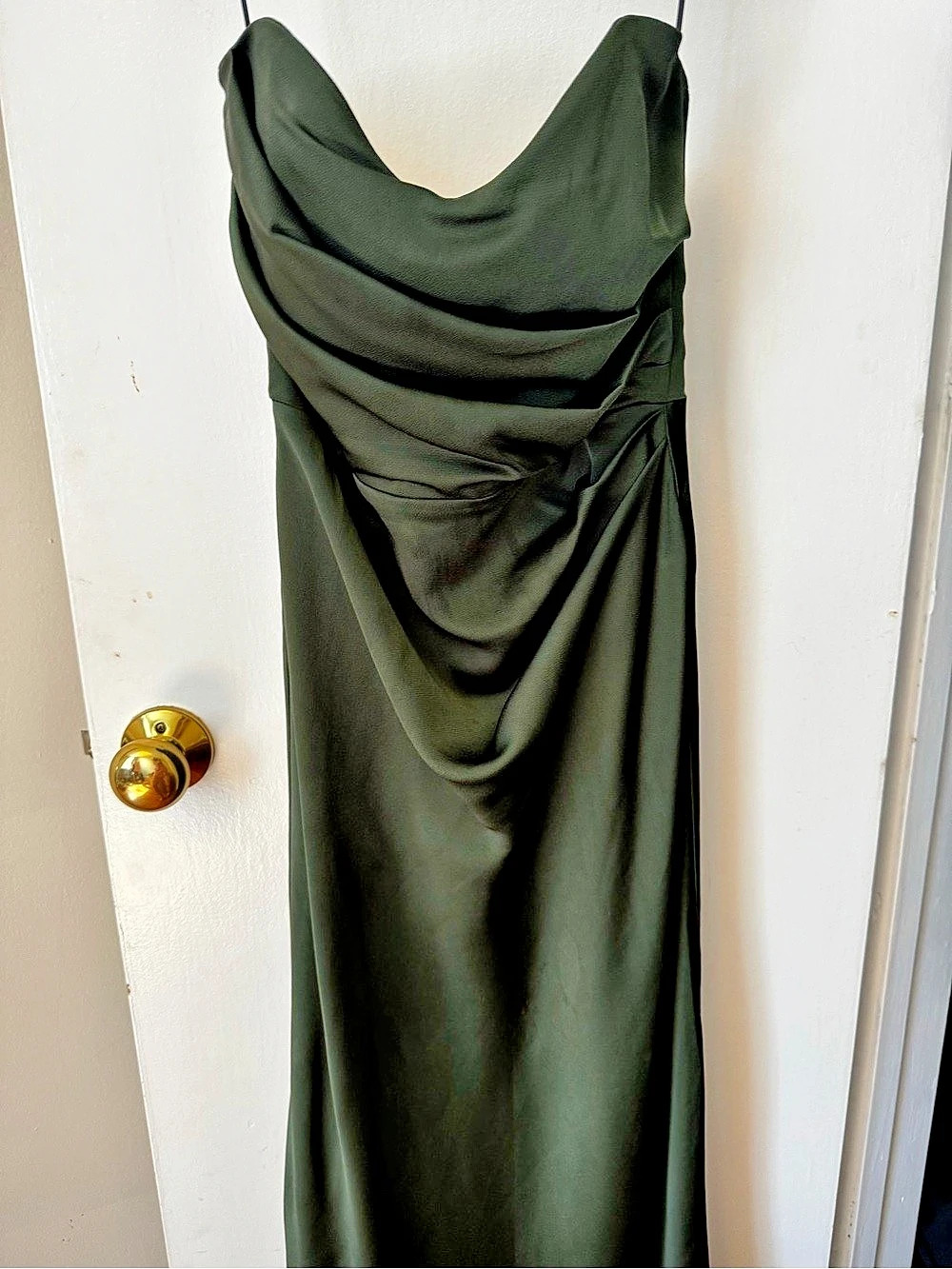 Park & Fifth Blair Dress Draped Cowl Neck Maxi Green